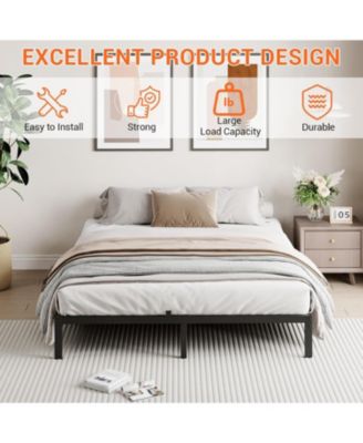  Full Metal Platform Bed Frame Heavy Duty Quiet Storage Slats No Box Spring Kid Friendly