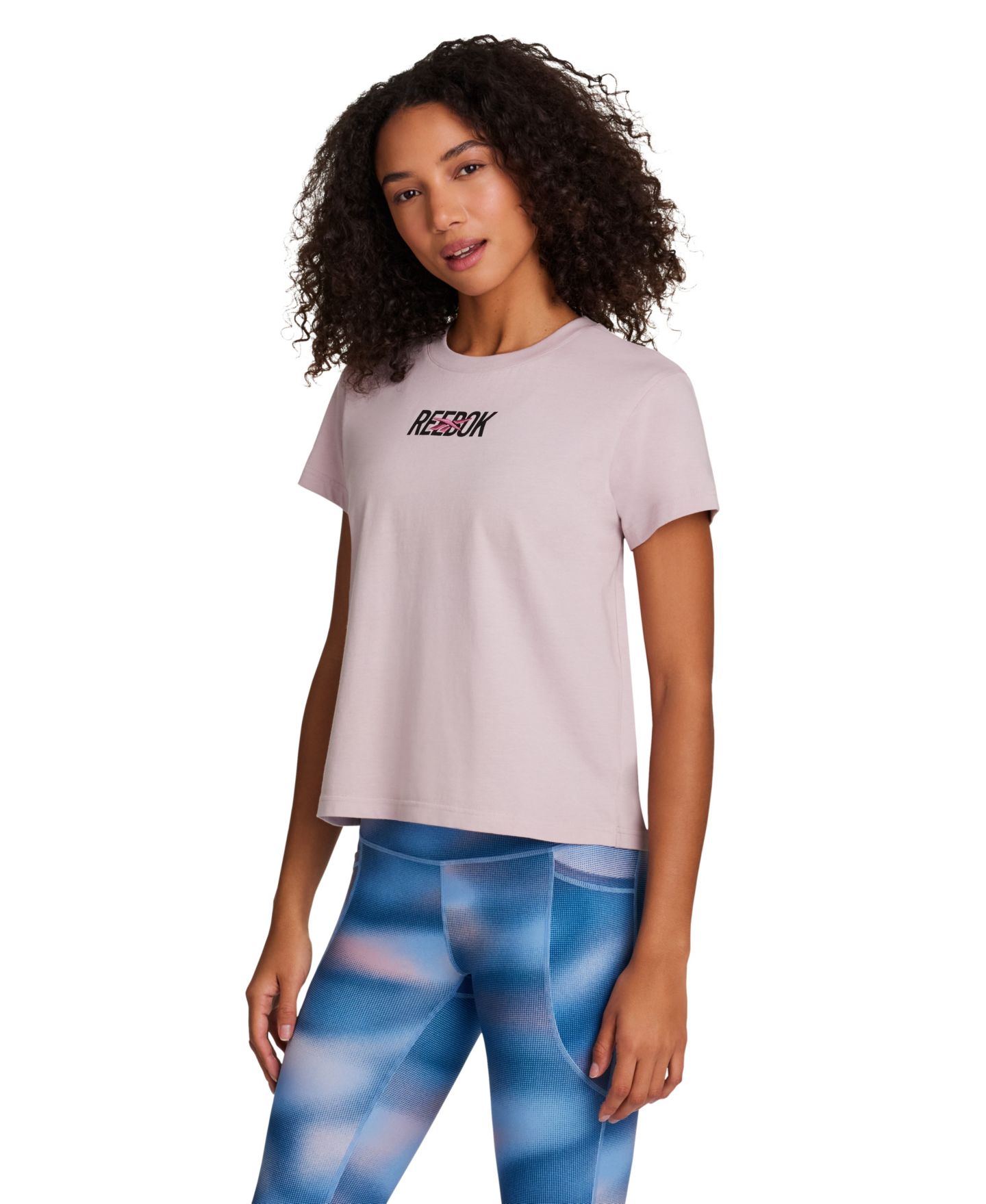 Женская футболка Reebok Short-Sleeve Crew Neck Pull-On, цвет: Розовато-лиловый — фото 3