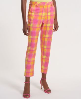 Women's Slim Fit Plaid Pants