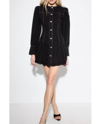 Women's Premium Denim Balloon Sleeve Dress