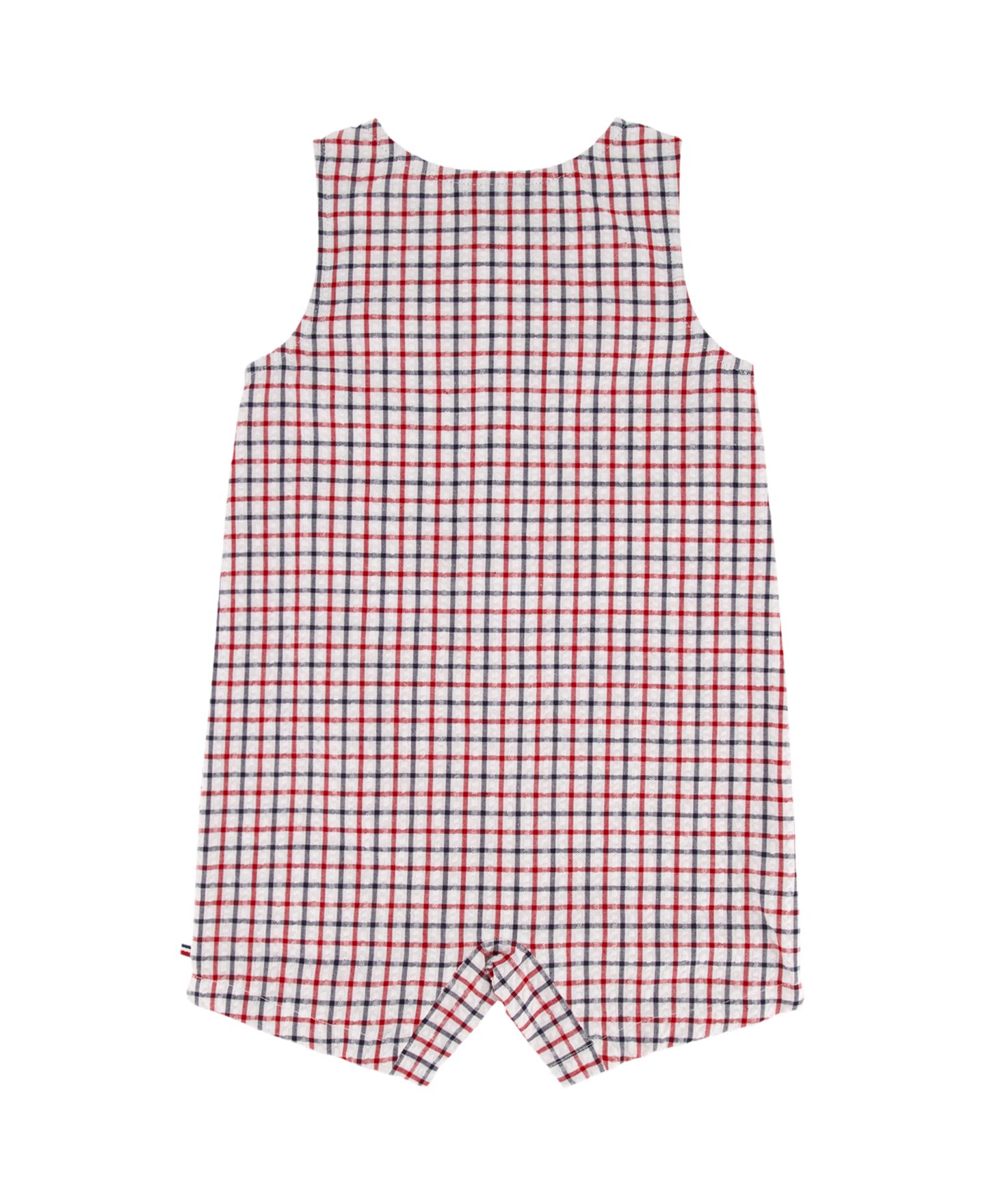 Комплект для мальчика Tommy Hilfiger: костюм из сирсакера в клетку и панама, 2 предмета, цвет: Красный / Тёмно-синий — фото 2