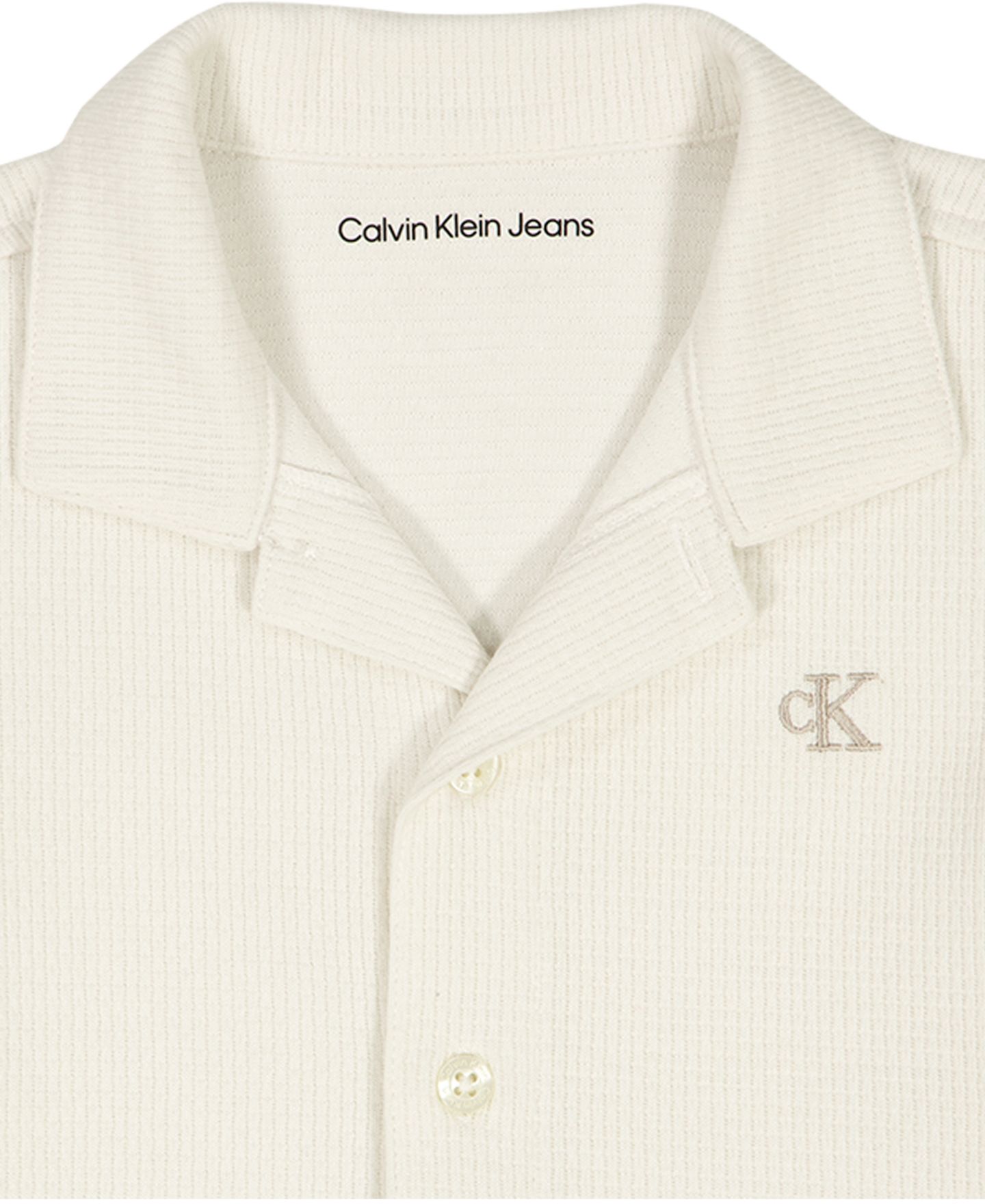 Детский комплект Calvin Klein для малыша: вязаная рубашка с узором и шорты, 2 предмета, цвет: Whitecap — фото 7