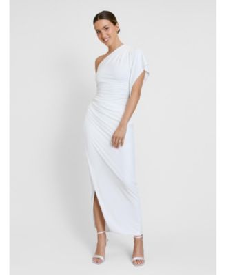 Women's Asymmetric Drape Stretch Occasion Dress