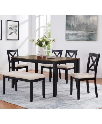 Wooden Dining Chairs Set of 4 with Padded Seat