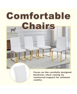 4-Pack Heavy-duty Chairs: 2.1" Cushion, Iron Frame, Home/Office