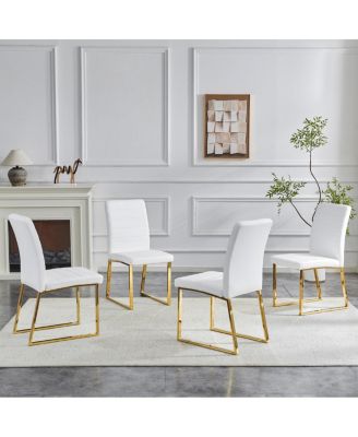 4-Pack Heavy-duty Chairs: 2.1" Cushion, Iron Frame, Home/Office