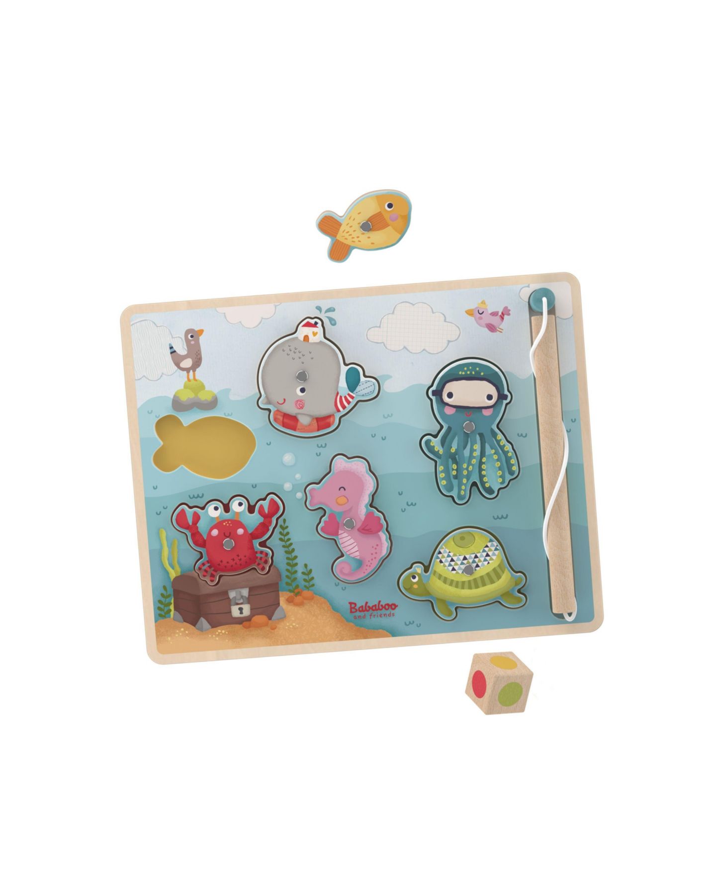 Детский пазл Bababoo and friends Wilma Whale Loves the Sea 9-Piece Magnetic Fishing Game Puzzle, от 2 лет — фото 6