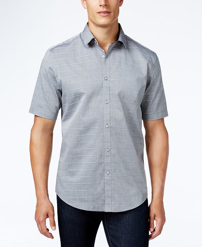 Alfani Men's Corded Stripe Short-Sleeve Shirt, Created for Macy's ...