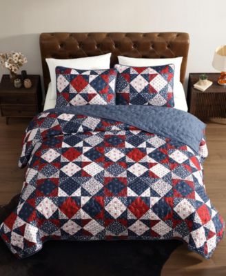 Rodeo Patchwork Reversible 3-Pc. Quilt Set, Full/Queen
