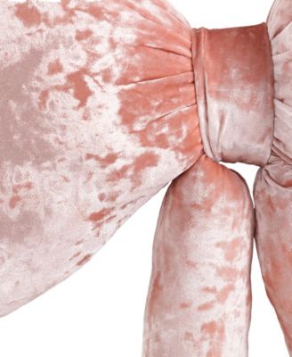 Velvet Bow Novelty Decorative Pillow, 18" X 18"