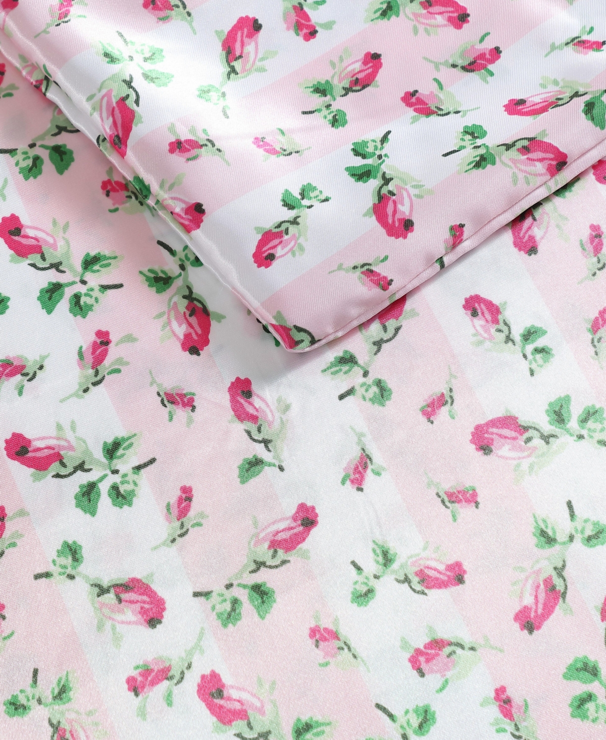 Betsey Johnson Rose Stripe Satin 3-Pc. Duvet Cover Set