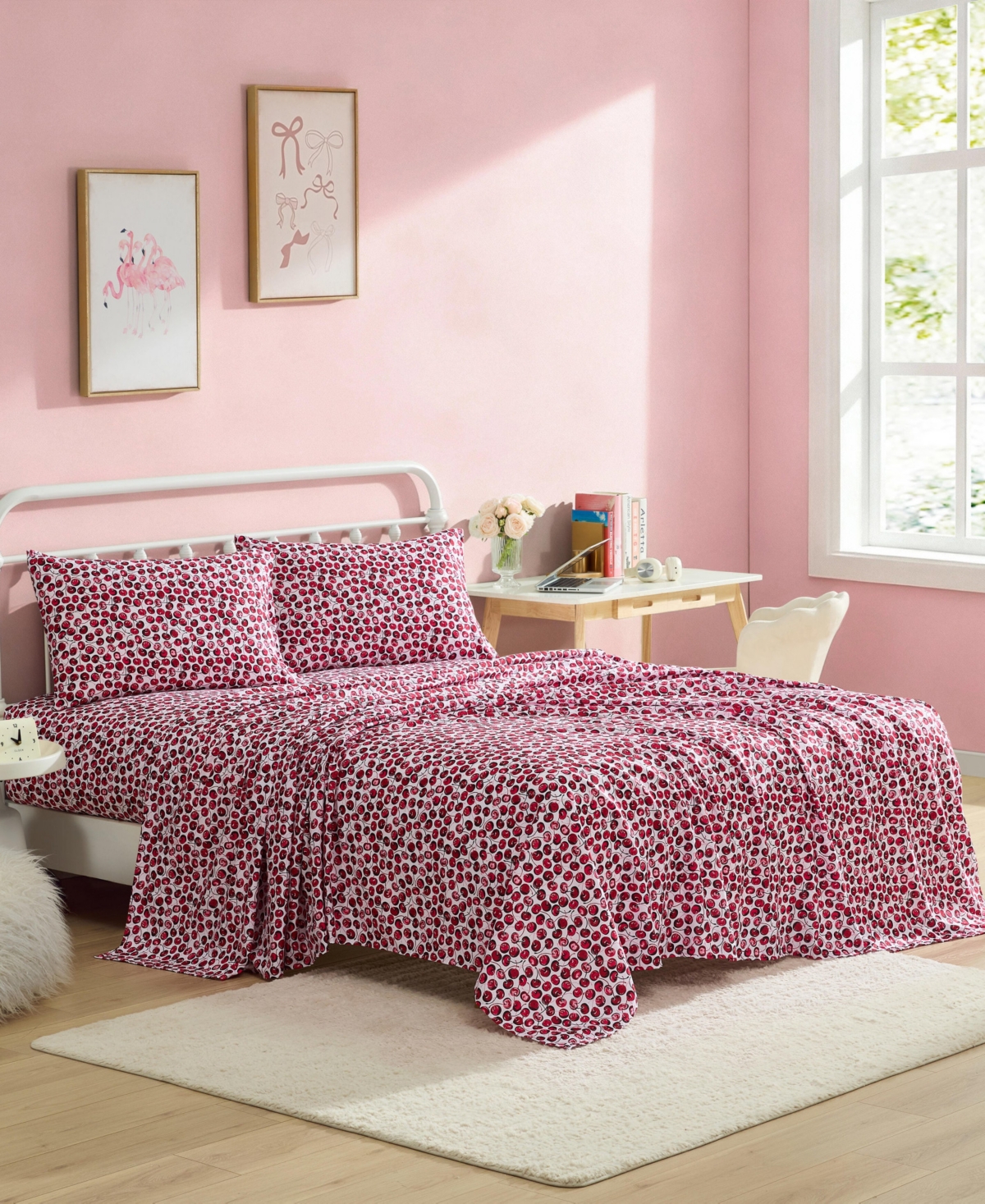 Betsey Johnson Pop Art Cherry Microfiber -Pc. Sheet Set