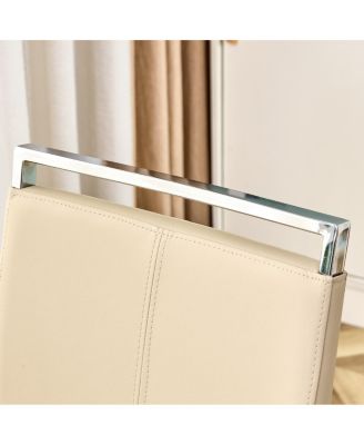 Modern Dining Chairs, PU Faux Leather Upholstered Side Chair (Set of 2)