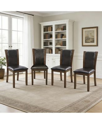 Wooden Dining Chairs Set of 4 with Padded Seat