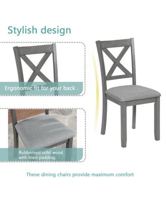 Streamdale Elegant 5-piece Wooden Dining Table Set with 4 Chairs