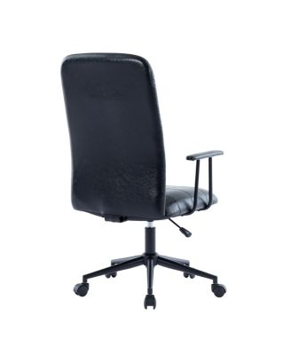 Streamdale Antique Black PU leather office chair, 2-set, high back, adjustable, swivel.