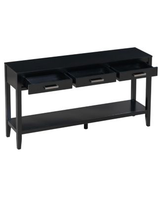 Streamdale 59.1" Farmhouse Entryway Table with 3 Drawers & Bottom Shelf