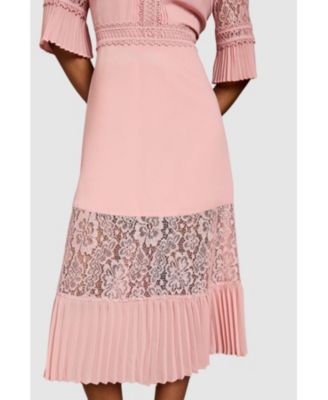 Women's Lace Insert Midi Dress