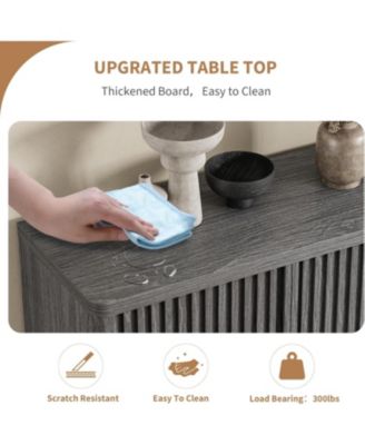 Modern Wooden Shoe Cabinet with Adjustable Shelves and Fluted Door – Narrow Entryway Shoe Organizer