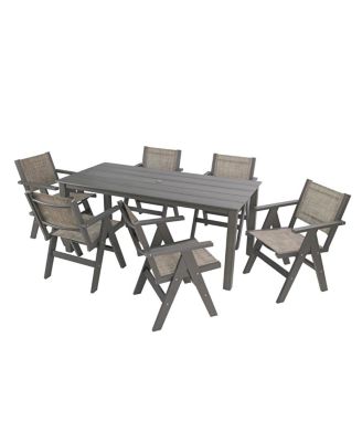 Charcoal 68.9" Wooden-Textured Dining Table - Simple, High-Quality