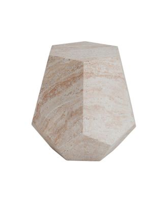 Lightweight Concrete/Travertine Hexagonal Side Table