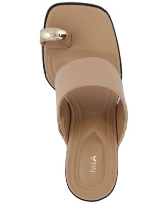 Women's Fawn Block Heel Toe Ring Dress Sandals