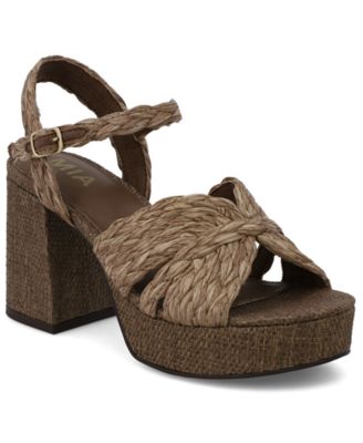 Women's Romani Braided Block Heel Platform Sandals