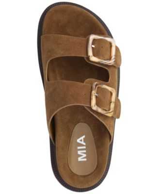 Women's Gen Double Buckle Flat Slide Sandals