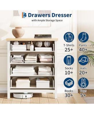 Fluted Dresser for Bedroom, Chest of Dressers for Closet with Fluted Dressers Chest with Clothes Storage