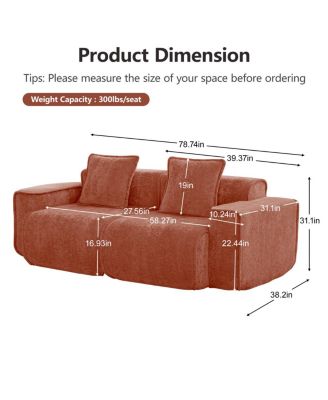 Cloud-Like Boneless Velvet Sofa with Premium Foam Support