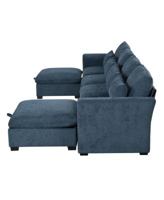 U-shaped Modular Corner Sofa with Two Ottomans