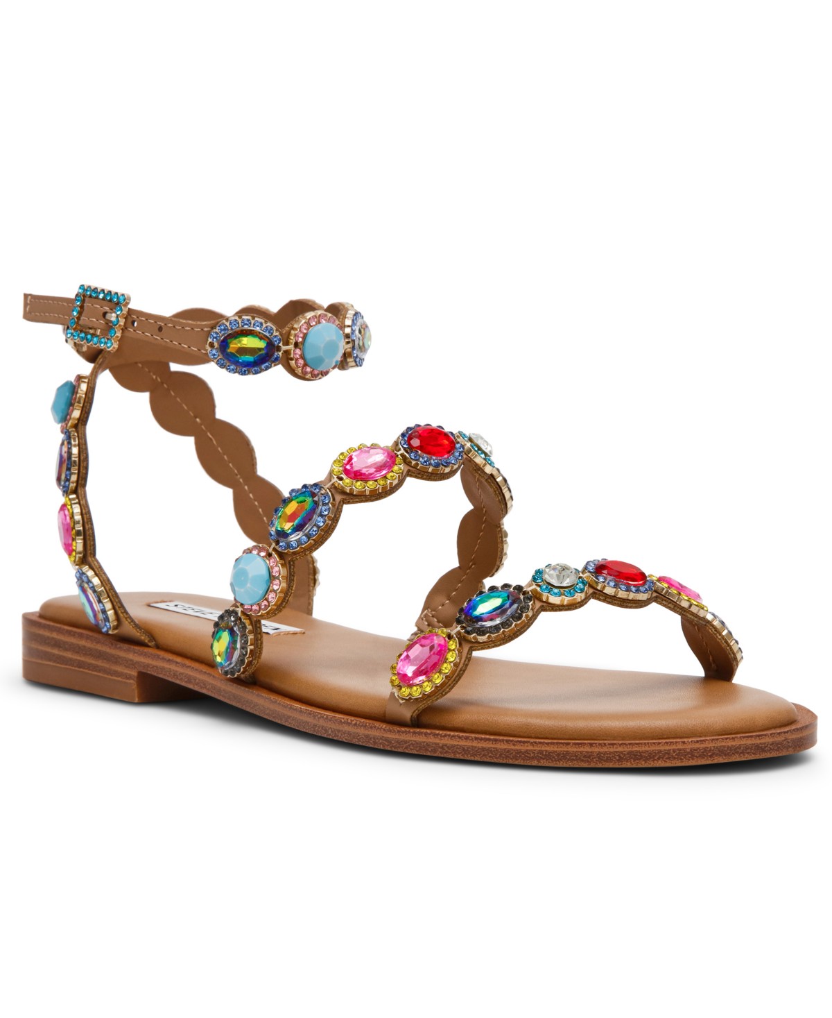 Женские Steve Madden Women's Tawnie Gemstone Round Toe Flat Sandals — фото 1