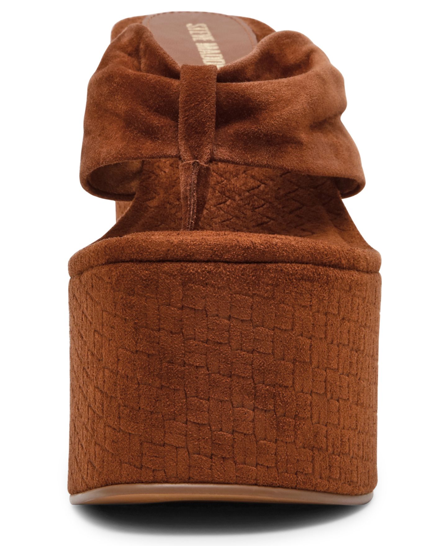 Женские сандалии Steve Madden Saucy High-Platform Wedge Heel, цвет: Каштановый замшевый — фото 6