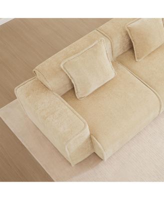 Deep Seat Modular 4-Seat Boneless Sofa with French Edge Piping, No Assembly Required