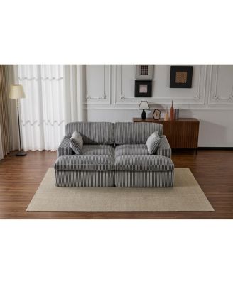 Double Chaise Lounge Indoor, Oversized Upholstered Sleeper Cloud Couch