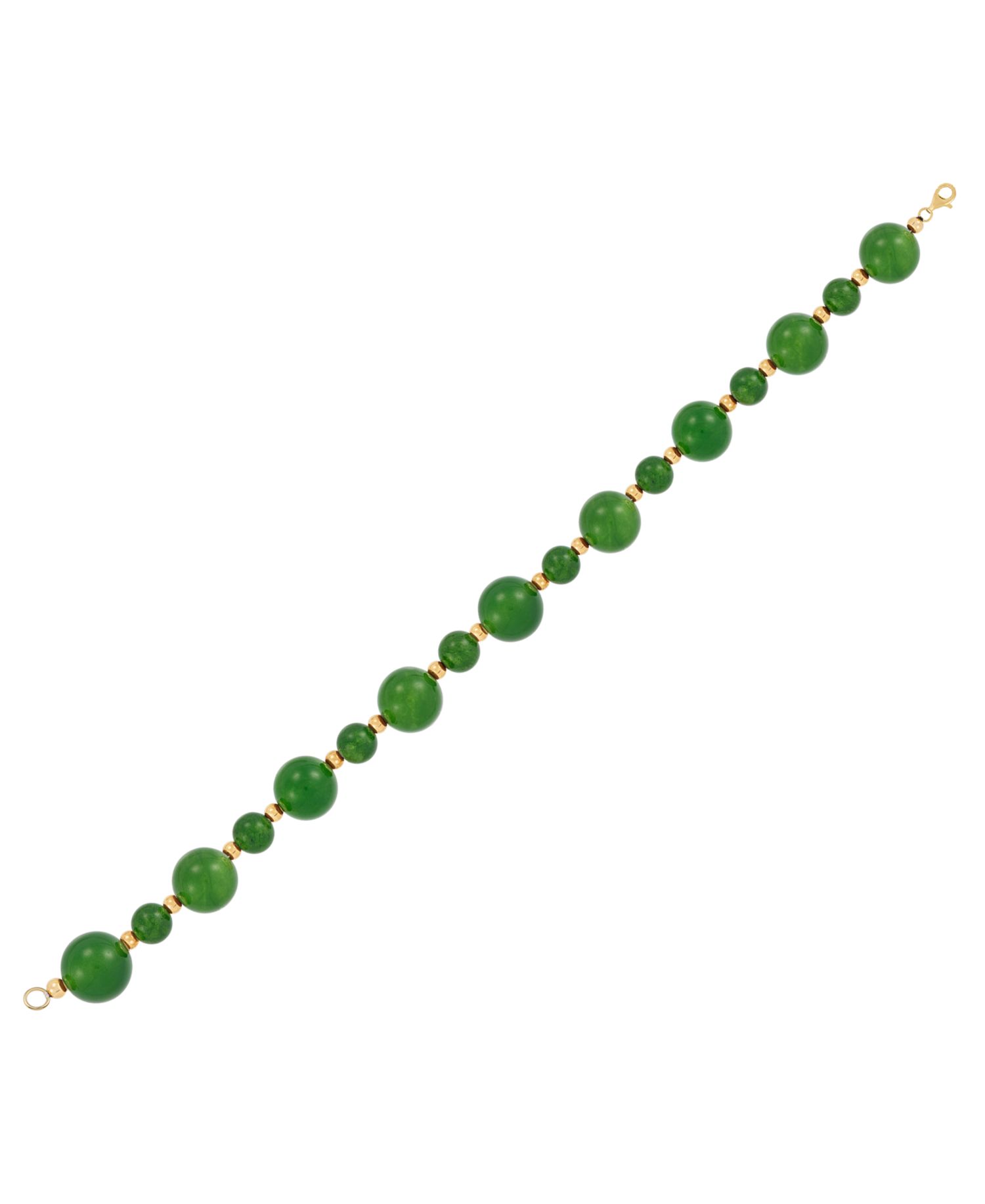 Onyx (10mm) Beaded Bracelet in 14k Yellow Gold Over Sterling Silver (Also available in Jade Bead)