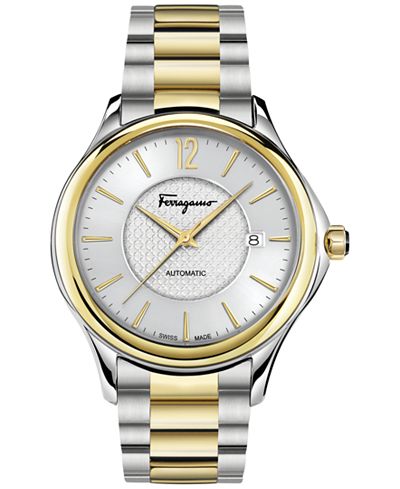 Ferragamo Men's Swiss Time Two-Tone Ion-Plated Stainless Steel Bracelet Watch 41mm FFT04 0016
