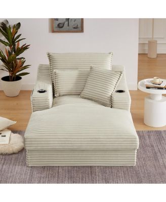 Fluffy Double-Layer Seat Cushion w/ Cup Holders & Cotton Pillows