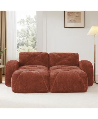 2-Seater Tufted Sofa, Soft Velvet, No Assembly