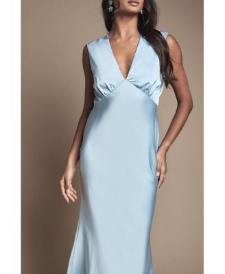 Women's Satin Maxi Bridesmaid Dress