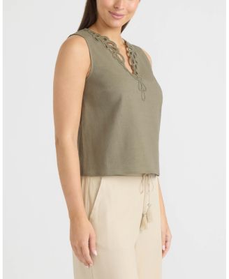 Women's Embroidered V-Neck Top