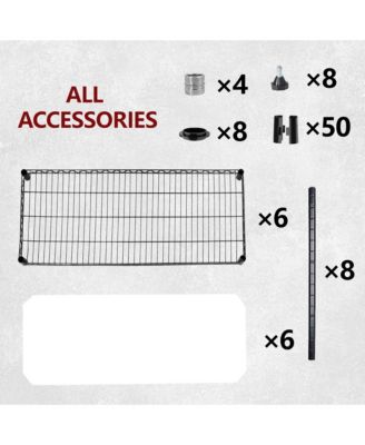 3 Tier Metal Shelving Unit Set of 2, Adjustable Storage Rack with Shelf Liners, Extendable to 6 Tier for Garage, Basement, 2100 lbs Capacity
