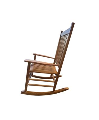 Solid Hardwood Rocking Chair for Balcony Porch Wide Seat Armrest Capacity