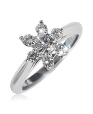 Platinum Diamond Flower Ring