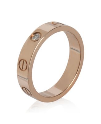 Rose Gold Diamond Small Model Love Ring