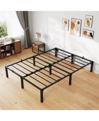 16 Inch Metal Bed Frame, Heavy Duty Metal Platform Bed Frame with Reinforced Slats Support, 800 Lbs Load Capacity, Noise Free, No Box Spring