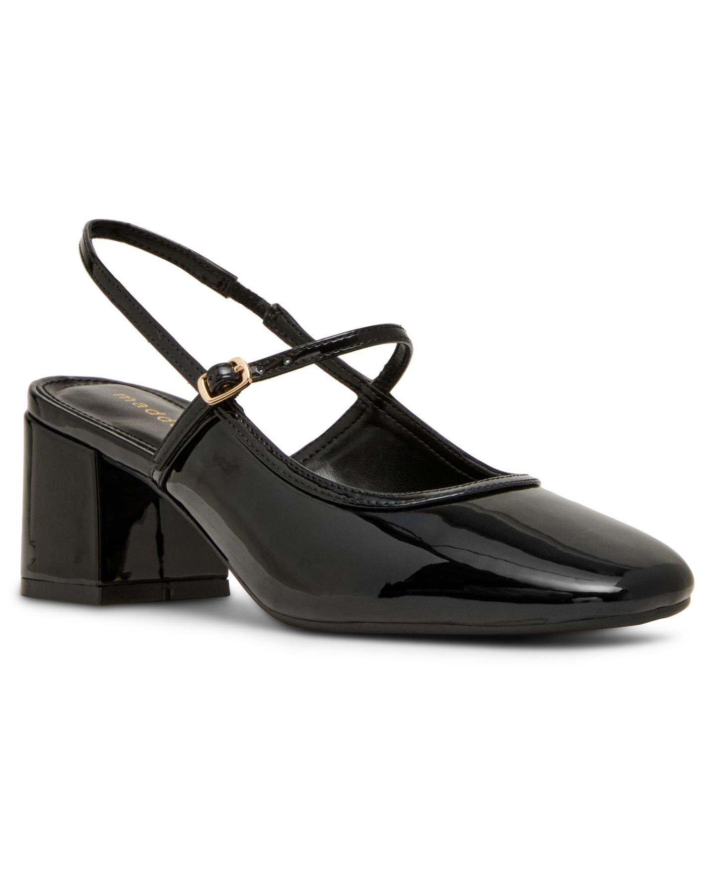 Женские туфли Madden Girl East Slingback Mary Jane Pumps, цвет: Чёрный лаковый — фото 1