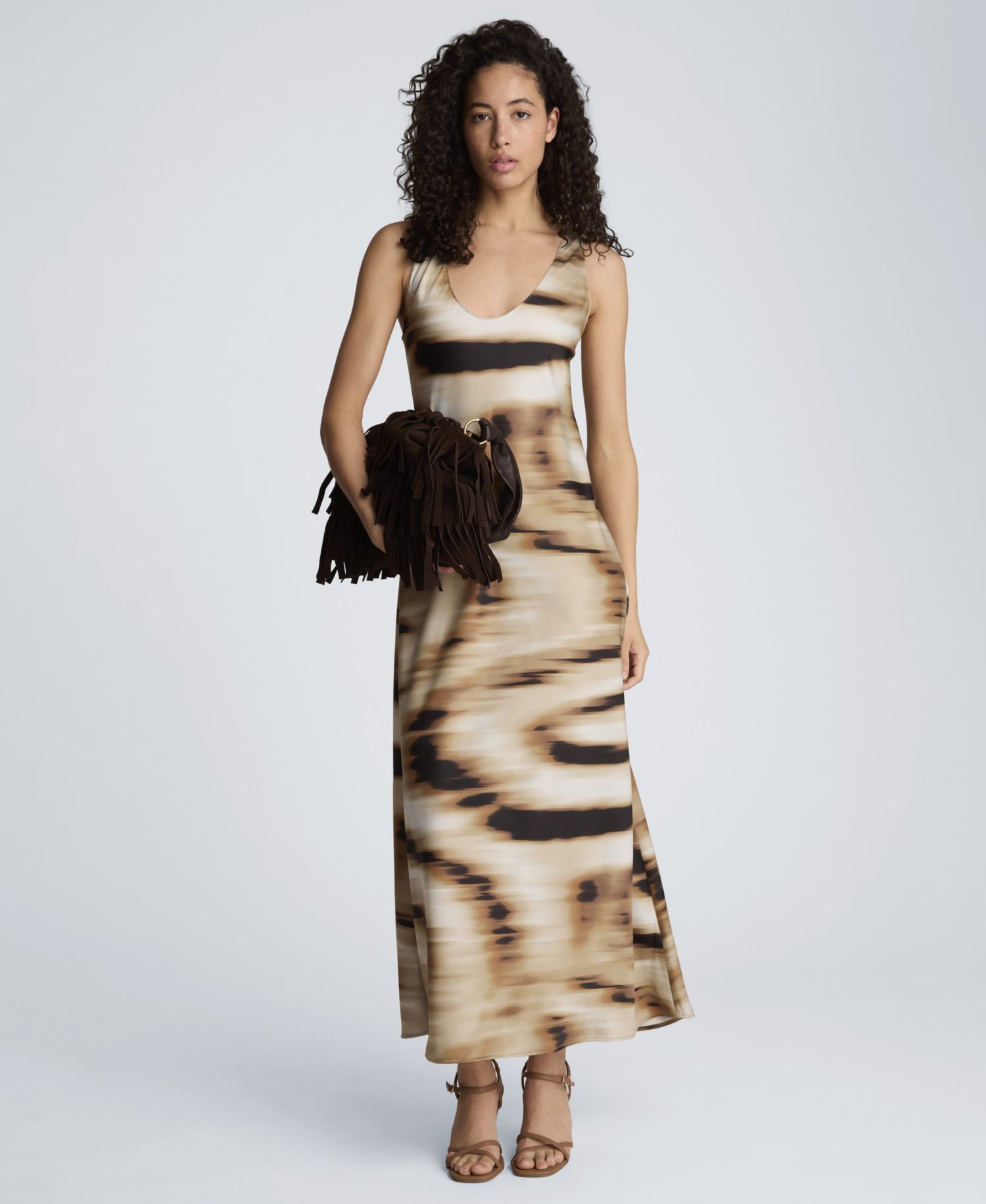 Women's Sleeveless Scoop Neck Long Slip Dress