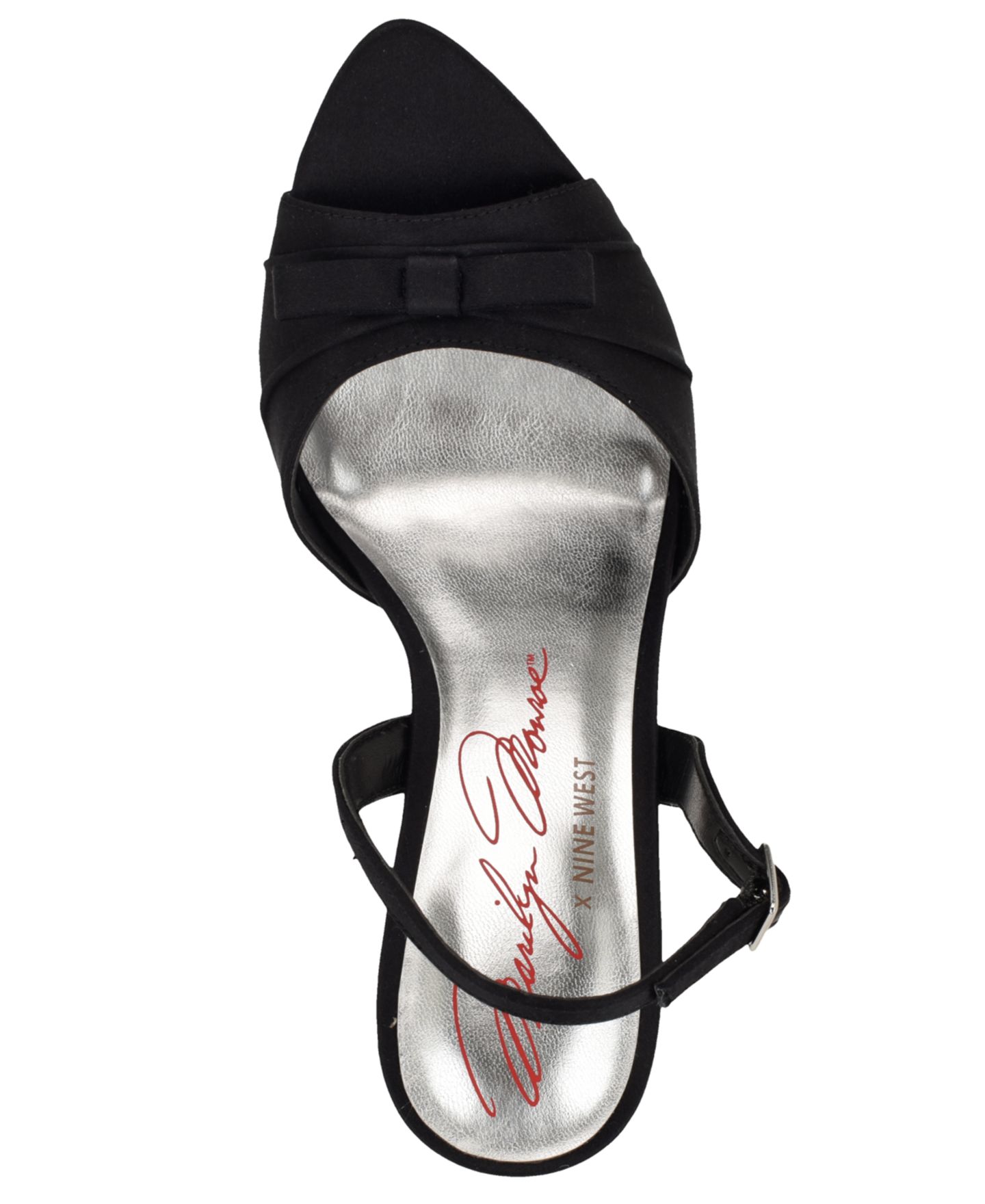 Женские сандалии Nine West x Marilyn Monroe Vixxie Stiletto Dress Sandals, цвет: Чёрный атласный — фото 4