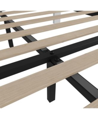 Queen Bed Frame Upholstered Headboard 4 Drawers Platform Adjustable Headboard Wood Slats No Box Spring